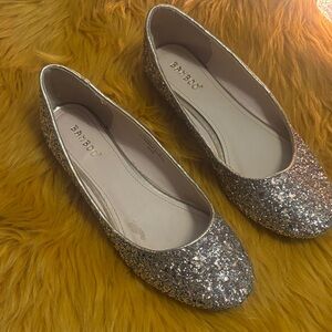 BAMBOO Sparkling gold Silver Women's size 9 Flats